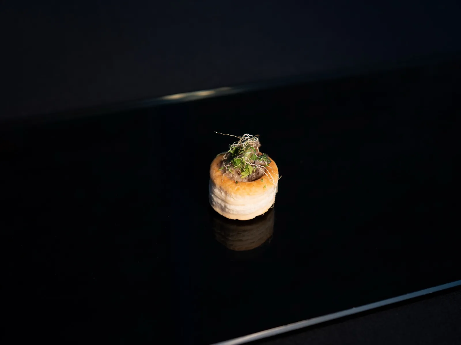 Close-up of premium Canapé preparation