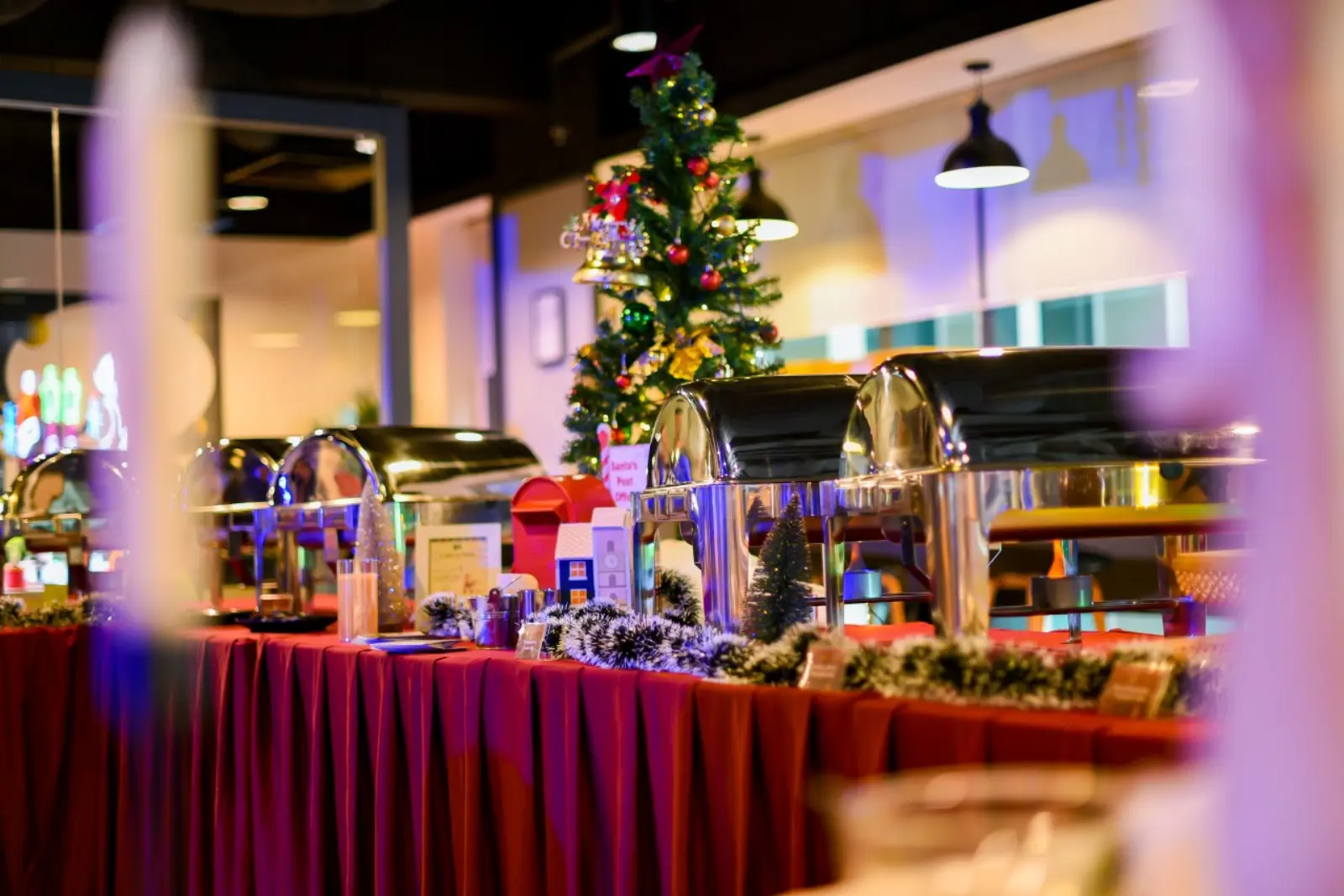 christmas catering with christmas decorations