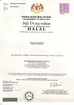 RunningMen Catering halal certificate